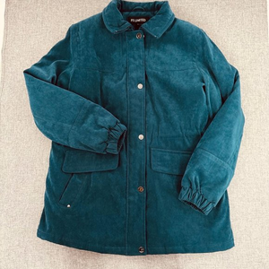 FS Limited Green Jacket Medium Suede Material Warm Thick Jacket Zipper Snap Clos